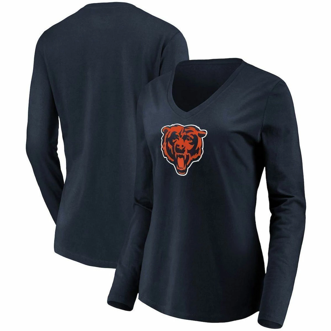Fanatics Branded Women's Navy Chicago Bears Primary Logo Long Sleeve V-Neck T-Shirt 3 Fanatics Branded Women's Navy Chicago Bears Primary Logo Long Sleeve V-Neck T-Shirt