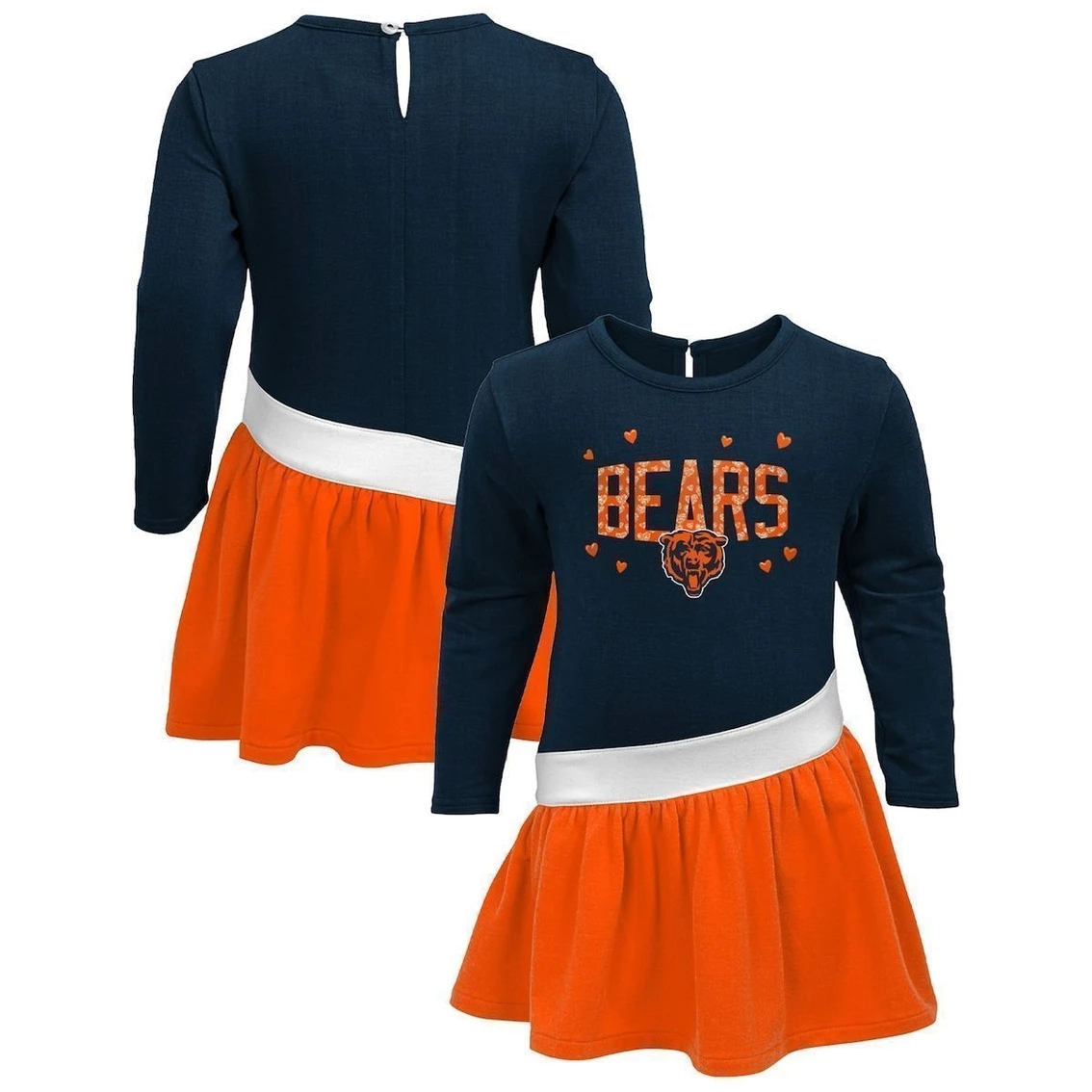 Outerstuff Girls Preschool Navy/Orange Chicago Bears Heart To Heart Jersey Tri-Blend Dress 3 Outerstuff Girls Preschool Navy/Orange Chicago Bears Heart To Heart Jersey Tri-Blend Dress
