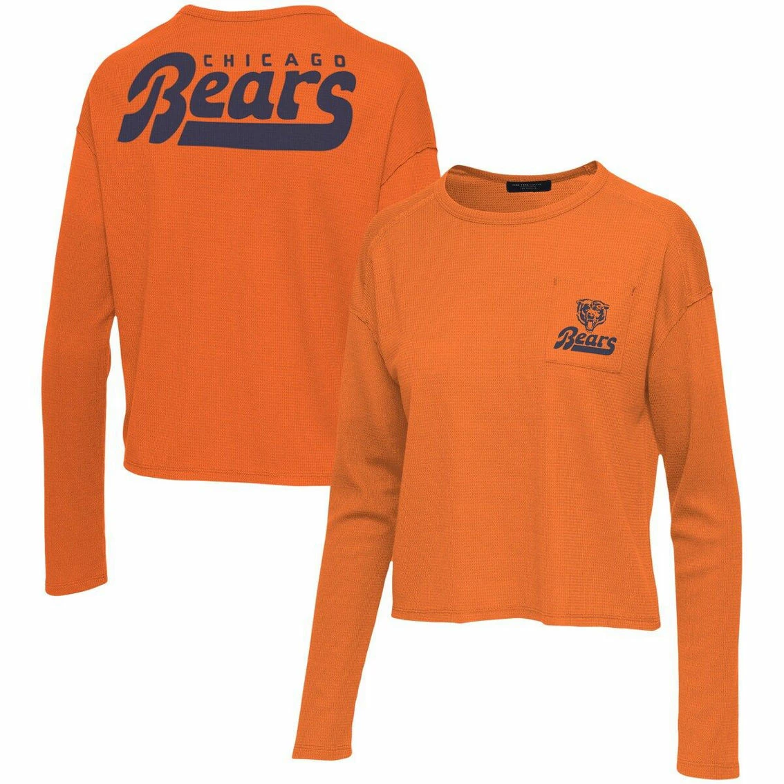 Junk Food Women's Orange Chicago Bears Pocket Thermal Long Sleeve T-Shirt 4 Junk Food Women's Orange Chicago Bears Pocket Thermal Long Sleeve T-Shirt - Image 2