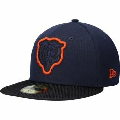 New Era Men's Navy/Black Chicago Bears 2021 NFL Sideline Road 59FIFTY Fitted Hat