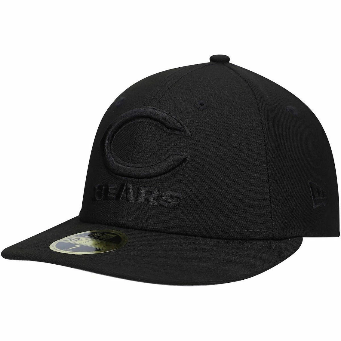 New Era Men's Black Chicago Bears Wordmark Black On Black Low 59FIFTY II Fitted Hat 4 New Era Men's Black Chicago Bears Wordmark Black On Black Low 59FIFTY II Fitted Hat - Image 2
