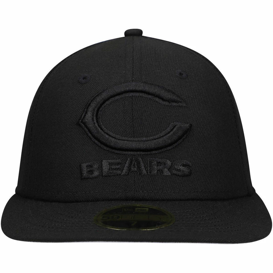 New Era Men's Black Chicago Bears Wordmark Black On Black Low 59FIFTY II Fitted Hat 5 New Era Men's Black Chicago Bears Wordmark Black On Black Low 59FIFTY II Fitted Hat - Image 3