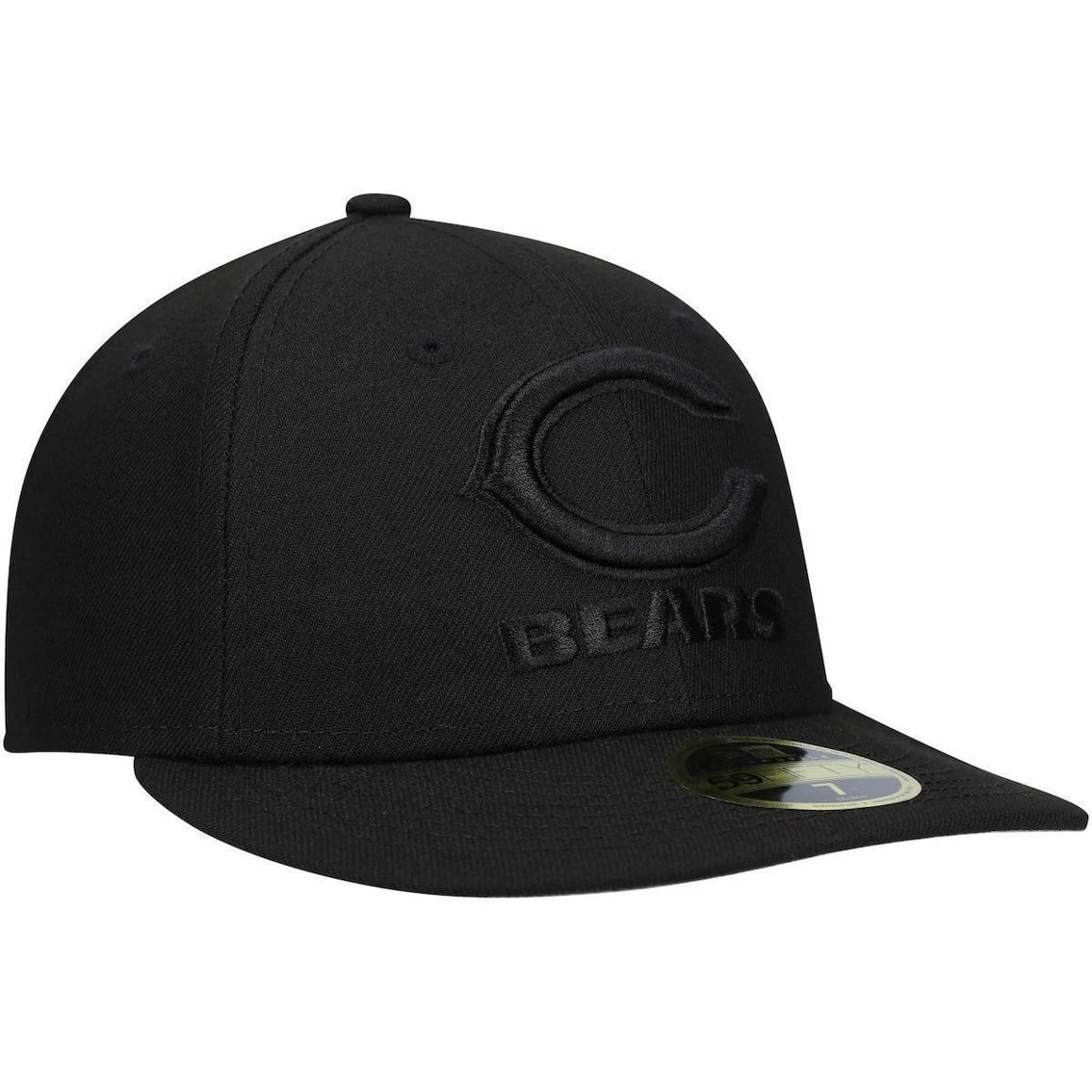 New Era Men's Black Chicago Bears Wordmark Black On Black Low 59FIFTY II Fitted Hat 6 New Era Men's Black Chicago Bears Wordmark Black On Black Low 59FIFTY II Fitted Hat - Image 4