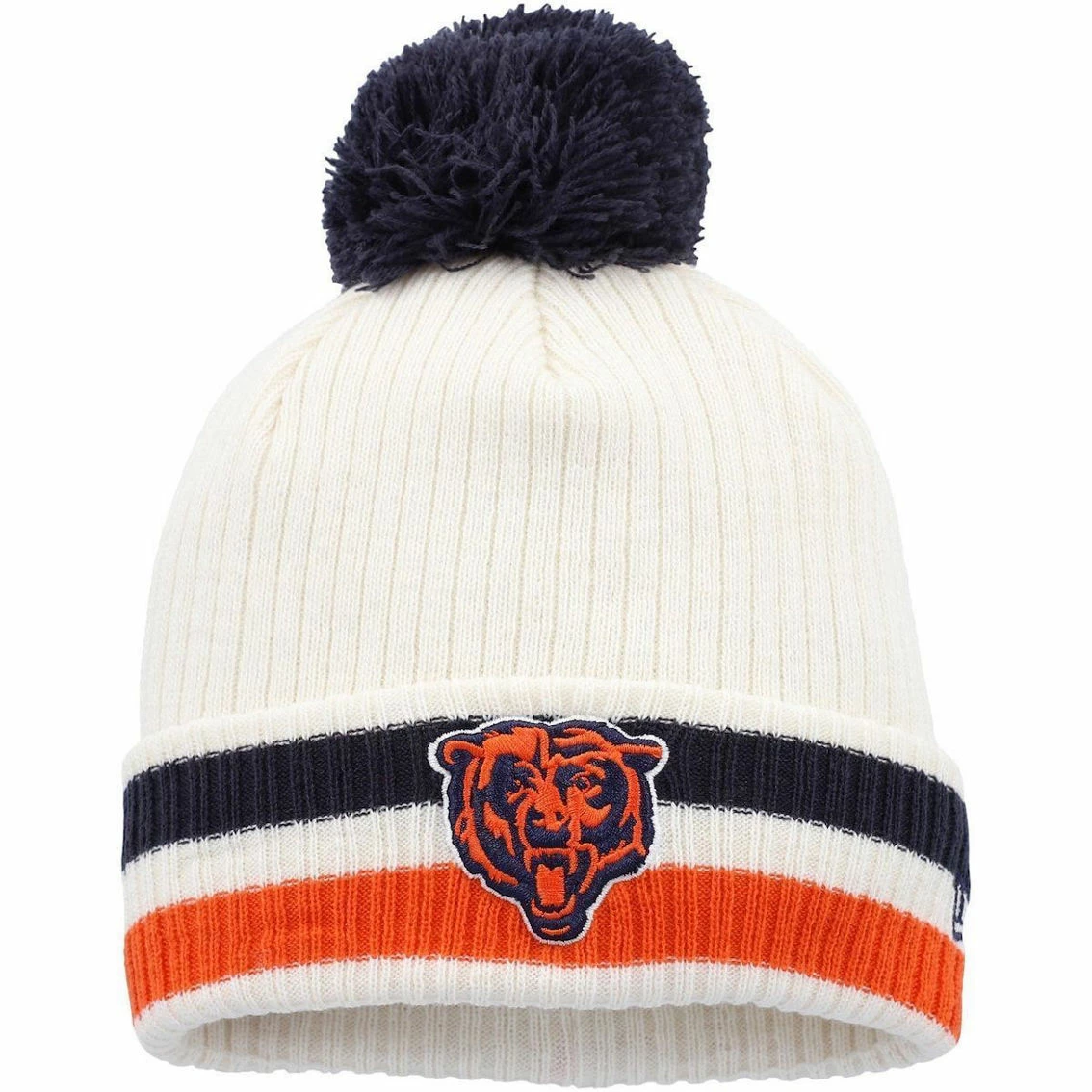 New Era Youth White Chicago Bears Retro Cuffed Knit Hat With Pom 3 New Era Youth White Chicago Bears Retro Cuffed Knit Hat With Pom