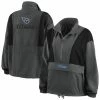 WEAR By Erin Andrews Women's Charcoal Tennessee Titans Popover Packable Half-Zip Jacket