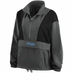 WEAR By Erin Andrews Women's Charcoal Tennessee Titans Popover Packable Half-Zip Jacket -Fanatics DSCO1136750417 1904 ALT2