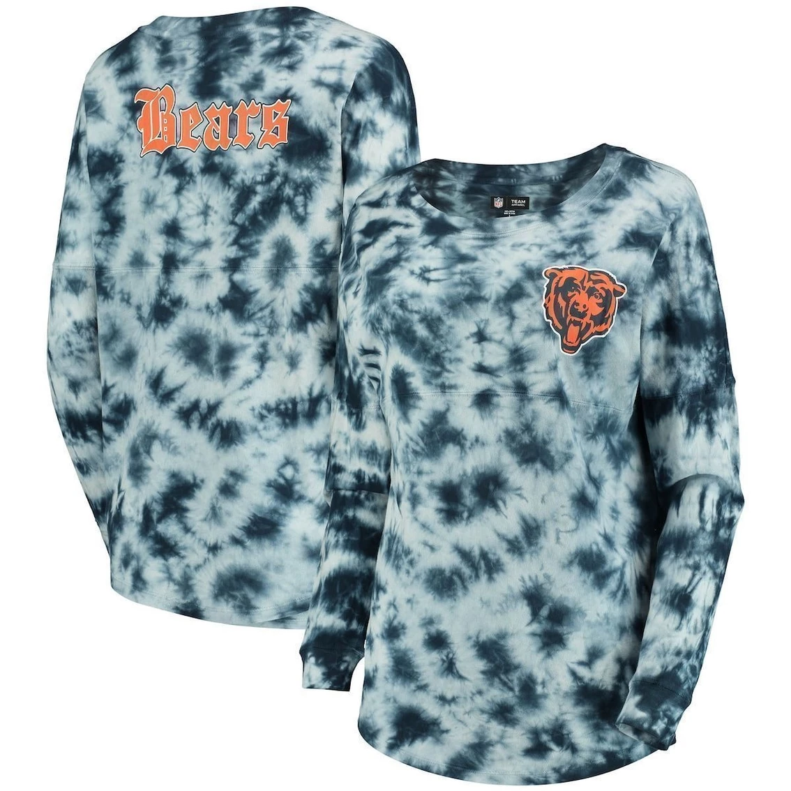New Era Women's Navy Chicago Bears Tie-Dye Long Sleeve T-Shirt 4 New Era Women's Navy Chicago Bears Tie-Dye Long Sleeve T-Shirt - Image 2