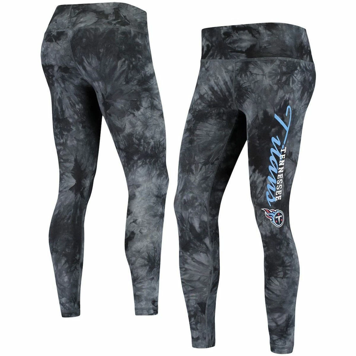 Concepts Sport Women's Black Tennessee Titans Burst Tie-Dye Leggings 3 Concepts Sport Women's Black Tennessee Titans Burst Tie-Dye Leggings