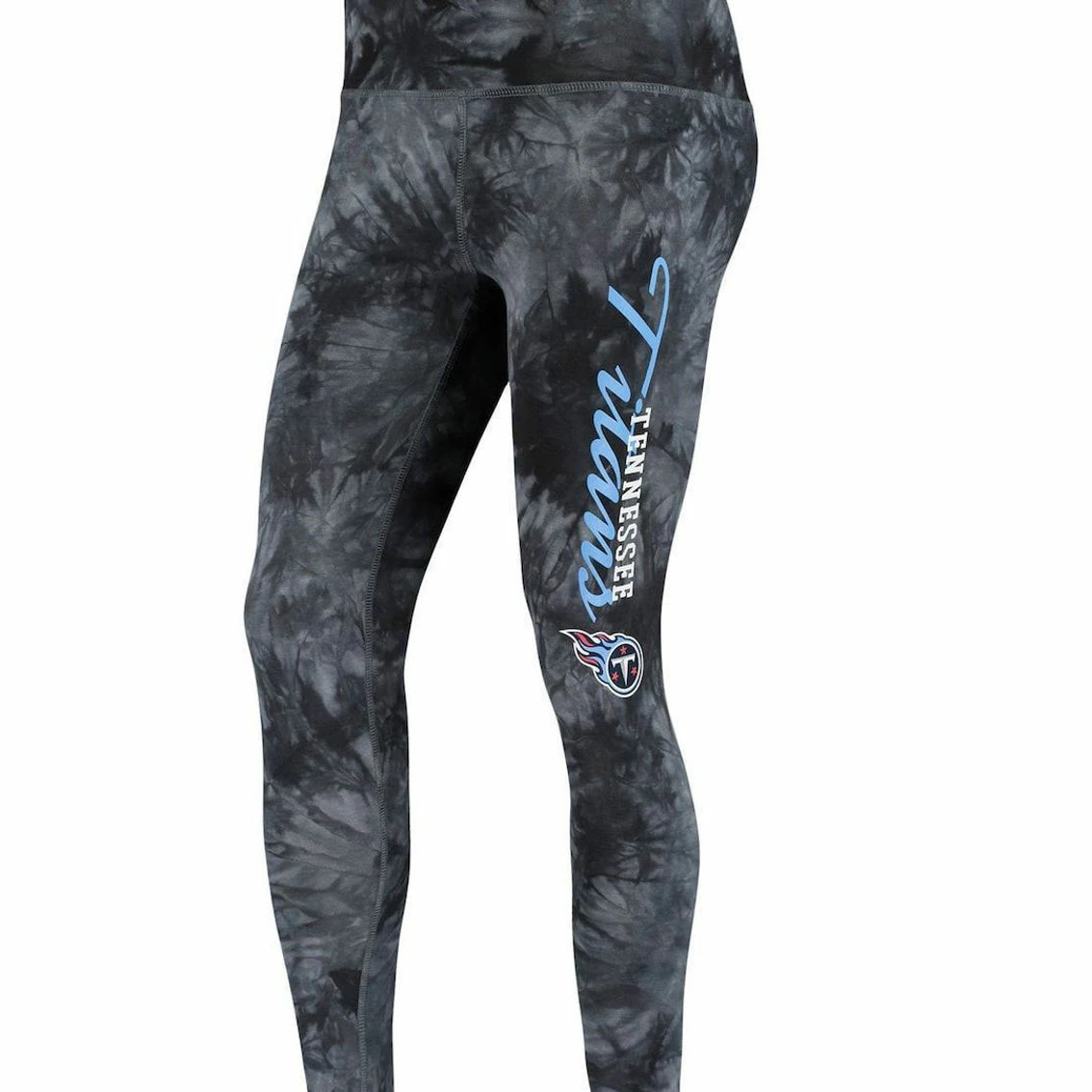 Concepts Sport Women's Black Tennessee Titans Burst Tie-Dye Leggings 5 Concepts Sport Women's Black Tennessee Titans Burst Tie-Dye Leggings - Image 3