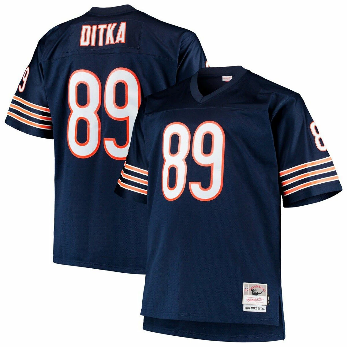 Mitchell & Ness Men's Mike Ditka Navy Chicago Bears Big & Tall 1966 Retired Player Replica Jersey 4 Mitchell & Ness Men's Mike Ditka Navy Chicago Bears Big & Tall 1966 Retired Player Replica Jersey - Image 2