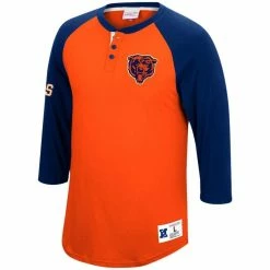 Mitchell & Ness Men's Orange Chicago Bears Historic Logo Ultimate Play 3/4 Sleeve Raglan Henley T-Shirt -Fanatics DSCO1136759636 2294 ALT2