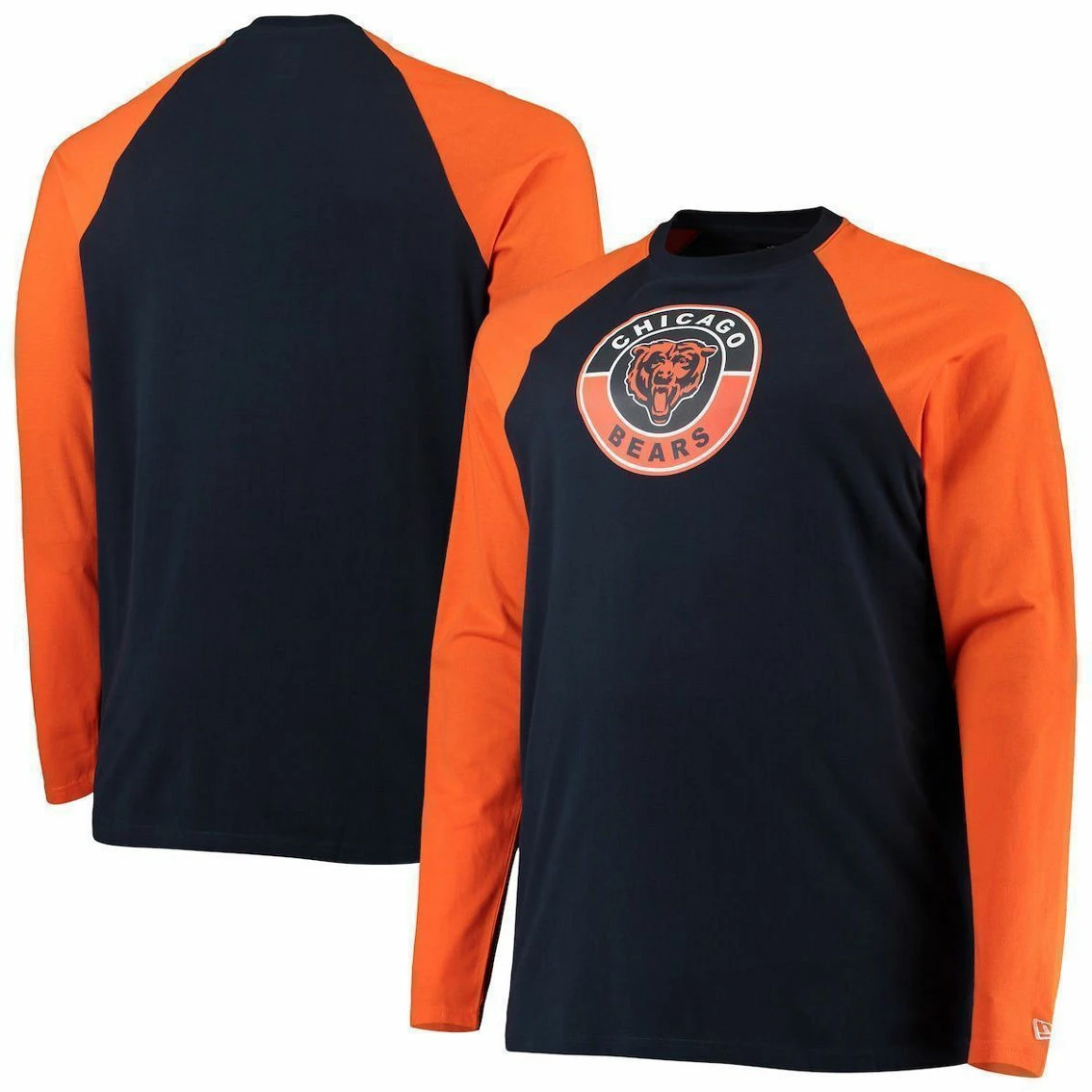 New Era Men's Navy/Orange Chicago Bears Big & Tall League Raglan Long Sleeve T-Shirt 3 New Era Men's Navy/Orange Chicago Bears Big & Tall League Raglan Long Sleeve T-Shirt