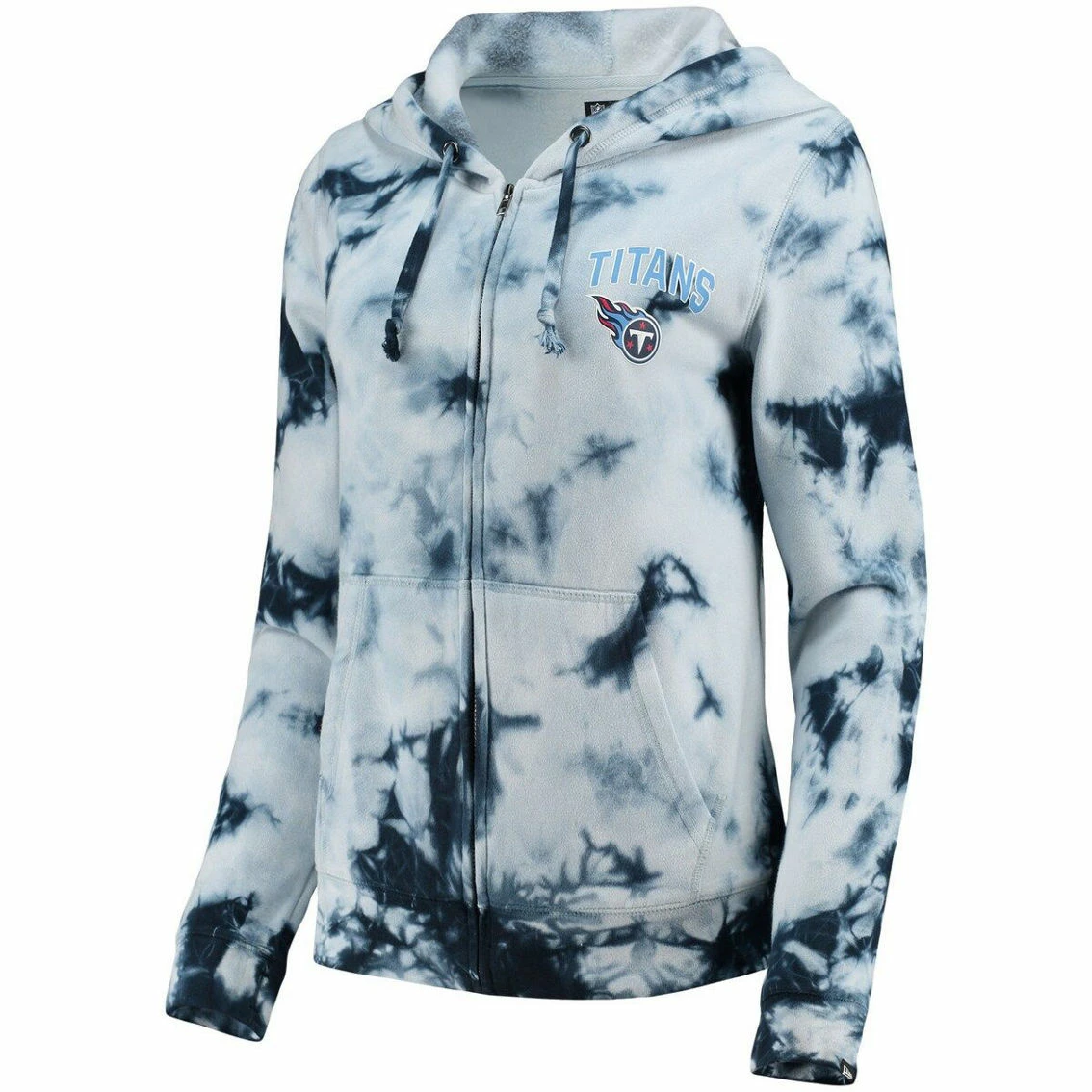 New Era Women's Navy Tennessee Titans Tie-Dye Fleece Full-Zip Hoodie 5 New Era Women's Navy Tennessee Titans Tie-Dye Fleece Full-Zip Hoodie - Image 3