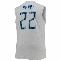 Profile Men's Derrick Henry Heathered Gray Tennessee Titans Big & Tall Player Name & Number Muscle Tank Top -Fanatics DSCO1136760149 1927 ALT3