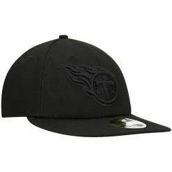 New Era Men's Black Tennessee Titans Black On Black Low 59FIFTY II Fitted Hat -Fanatics DSCO1136760215 1007 ALT3