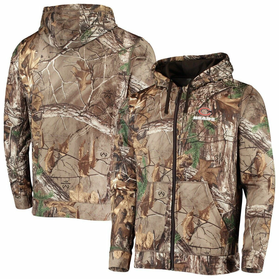 Dunbrooke Men's Realtree Camo Chicago Bears Trophy Tech Fleece Full-Zip Hoodie 4 Dunbrooke Men's Realtree Camo Chicago Bears Trophy Tech Fleece Full-Zip Hoodie - Image 2