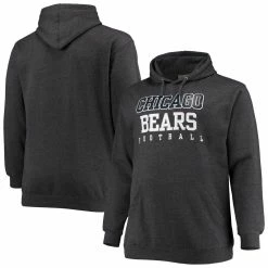 Fanatics Branded Men's Heathered Charcoal Chicago Bears Big & Tall Practice Pullover Hoodie