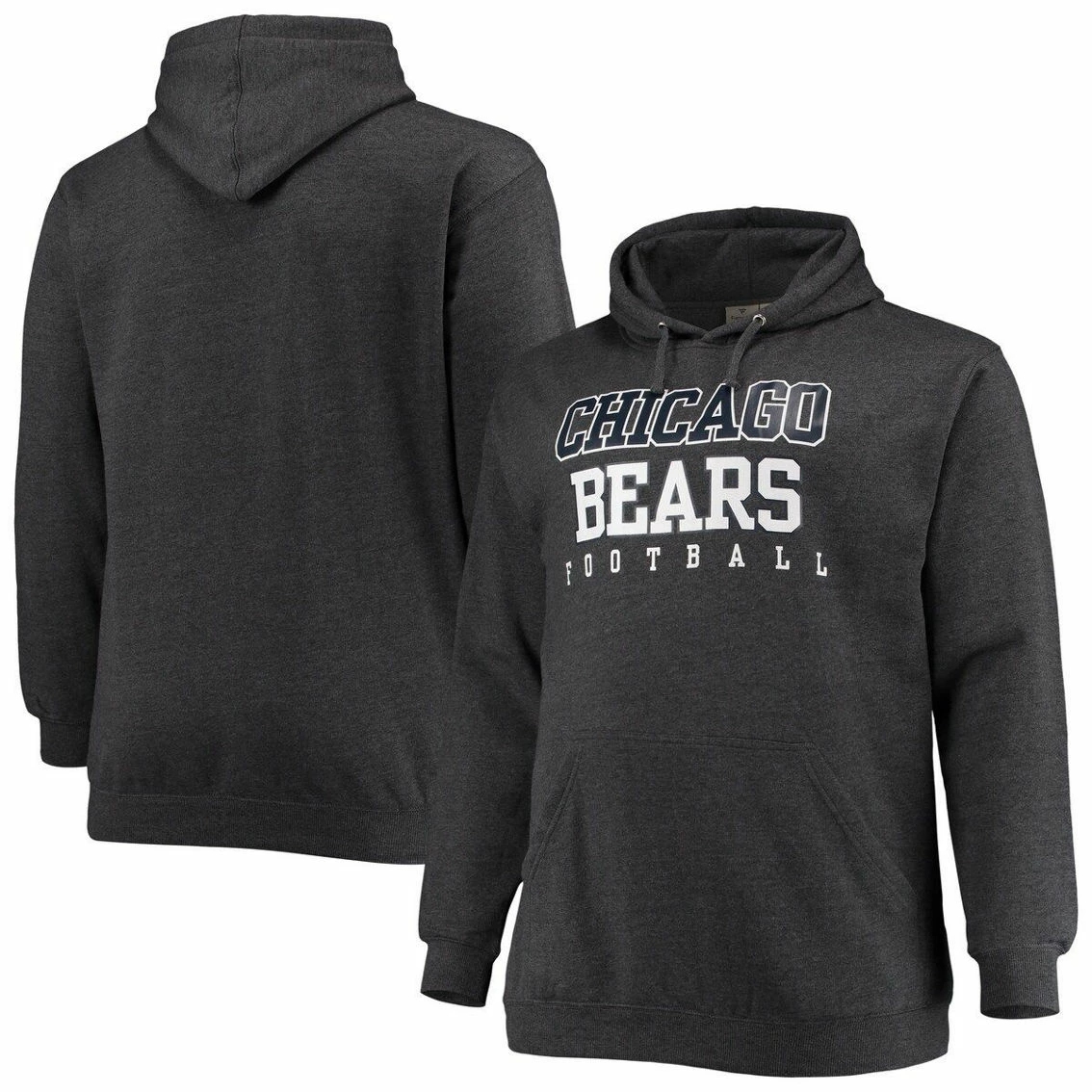 Fanatics Branded Men's Heathered Charcoal Chicago Bears Big & Tall Practice Pullover Hoodie 3 Fanatics Branded Men's Heathered Charcoal Chicago Bears Big & Tall Practice Pullover Hoodie