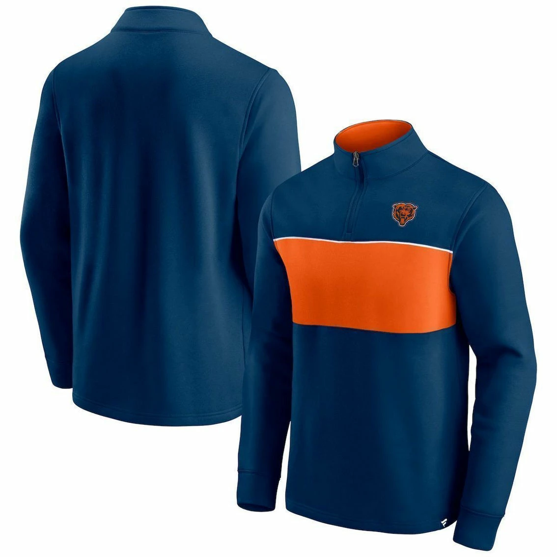 Fanatics Branded Men's Navy/Orange Chicago Bears Block Party Quarter-Zip Jacket 4 Fanatics Branded Men's Navy/Orange Chicago Bears Block Party Quarter-Zip Jacket - Image 2