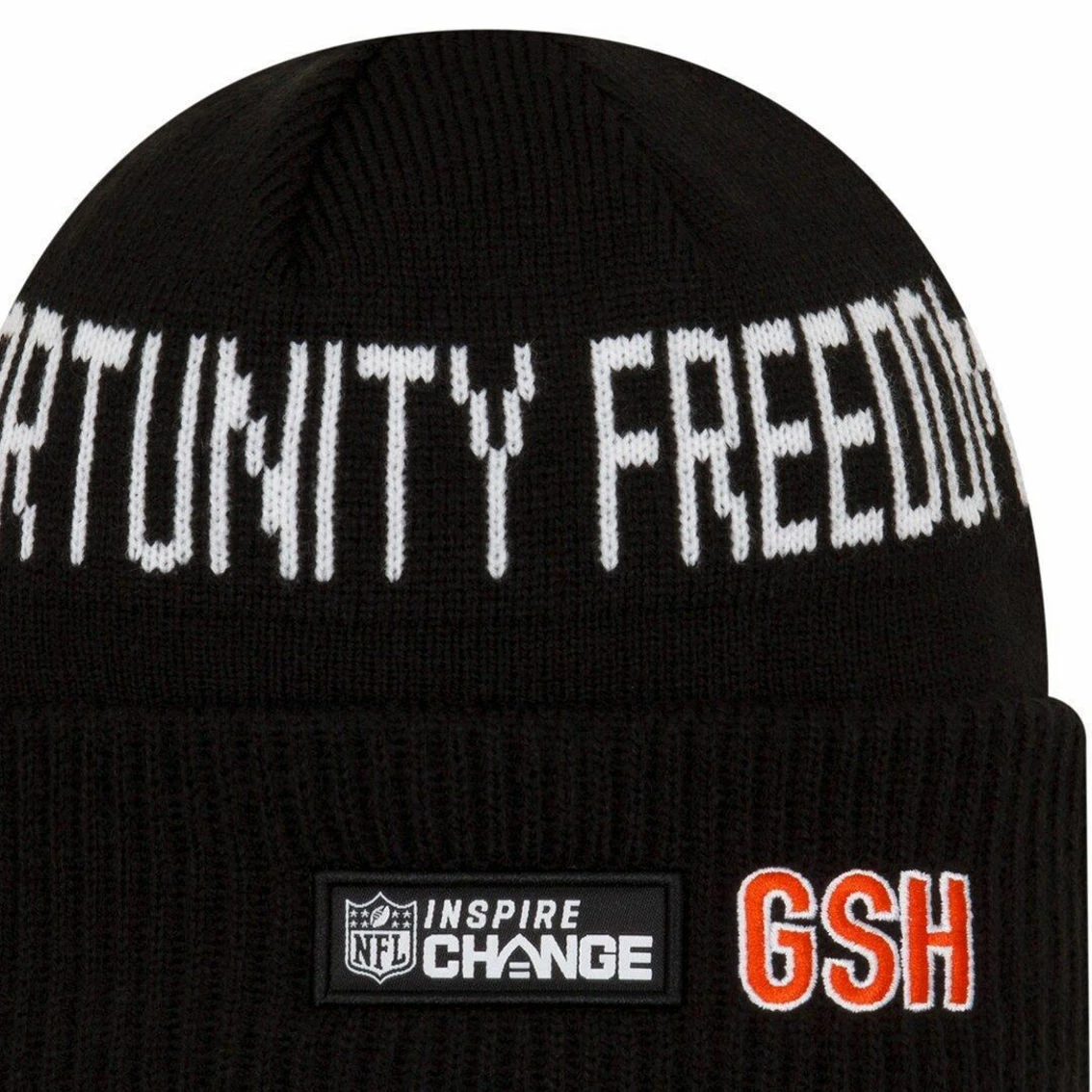 New Era Men's Black Chicago Bears Logo Social Justice Cuffed Knit Hat 5 New Era Men's Black Chicago Bears Logo Social Justice Cuffed Knit Hat - Image 3