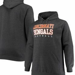 Fanatics Branded Men's Heathered Charcoal Cincinnati Bengals Big & Tall Practice Pullover Hoodie