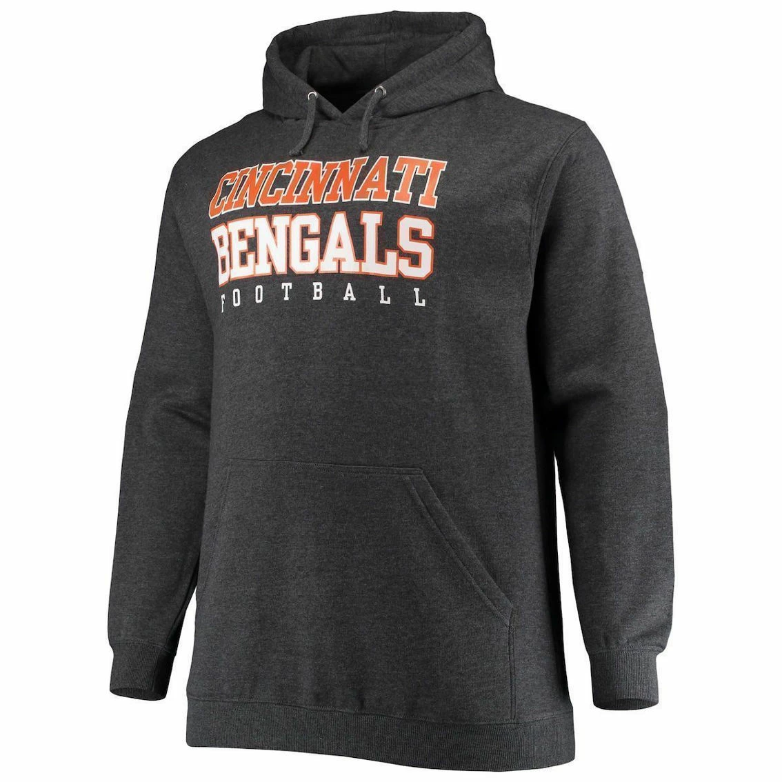 Fanatics Branded Men's Heathered Charcoal Cincinnati Bengals Big & Tall Practice Pullover Hoodie 5 Fanatics Branded Men's Heathered Charcoal Cincinnati Bengals Big & Tall Practice Pullover Hoodie - Image 3