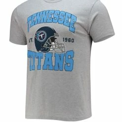 Junk Food Men's Heathered Gray Tennessee Titans Helmet T-Shirt -Fanatics DSCO1136760736 1927 ALT2