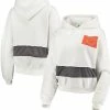 Refried Apparel Women's White Chicago Bears Sustainable Crop Dolman Pullover Hoodie