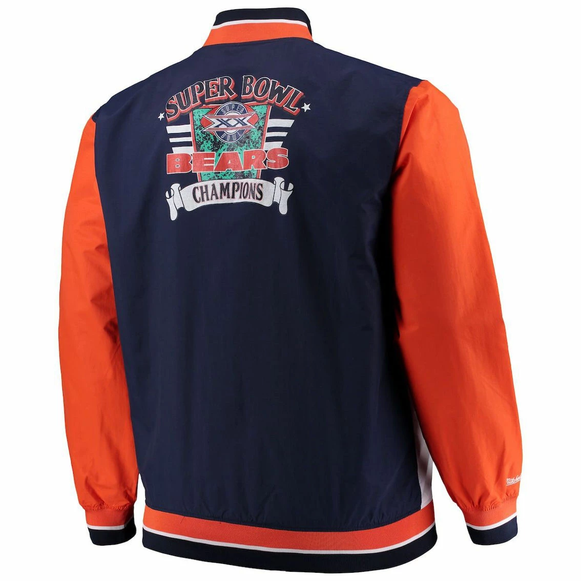 Mitchell & Ness Men's Navy/White Chicago Bears Big & Tall Team History 2.0 Warm-Up Jacket 6 Mitchell & Ness Men's Navy/White Chicago Bears Big & Tall Team History 2.0 Warm-Up Jacket - Image 4