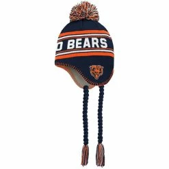Outerstuff Youth Navy/Orange Chicago Bears Jacquard Tassel Knit Hat With Pom