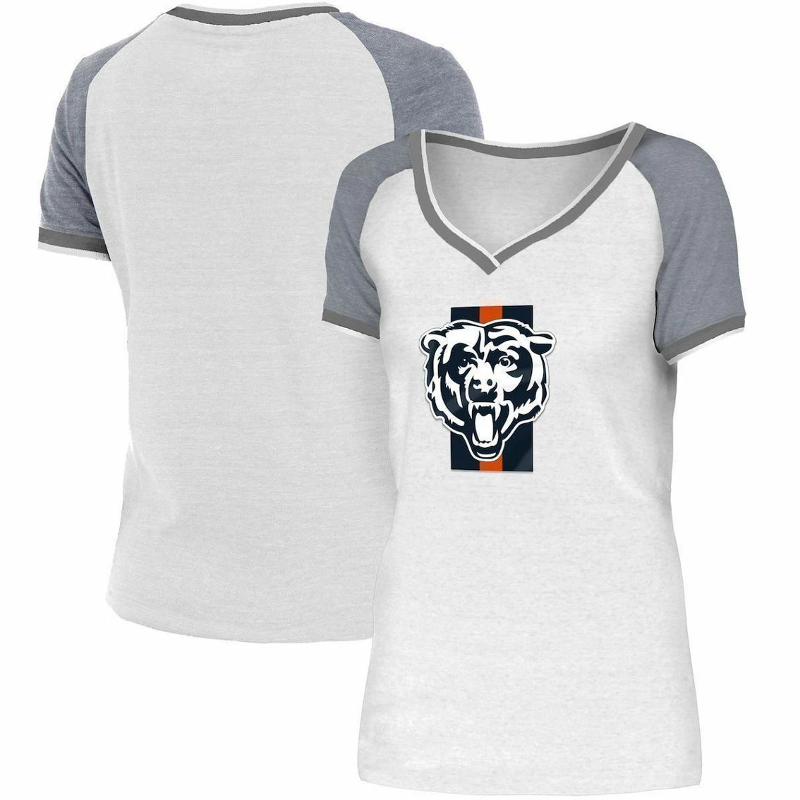 New Era Women's White/Gray Chicago Bears Training Camp Raglan V-Neck T-Shirt 3 New Era Women's White/Gray Chicago Bears Training Camp Raglan V-Neck T-Shirt