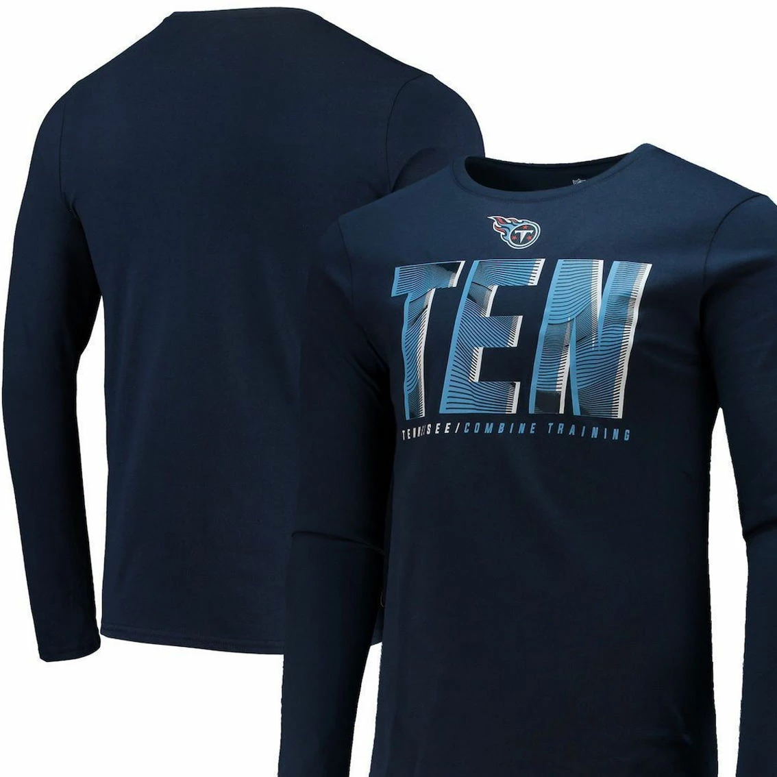 New Era Men's Navy Tennessee Titans Combine Authentic Static Abbreviation Long Sleeve T-Shirt 4 New Era Men's Navy Tennessee Titans Combine Authentic Static Abbreviation Long Sleeve T-Shirt - Image 2