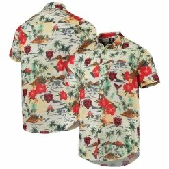 Men's FOCO Cream Chicago Bears Paradise Floral Button-Up Shirt -Fanatics DSCO1136763474 6662 ALT1