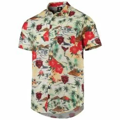 Men's FOCO Cream Chicago Bears Paradise Floral Button-Up Shirt -Fanatics DSCO1136763474 6662 ALT2