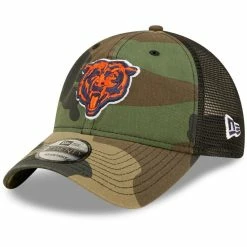 Men's New Era Camo/Black Chicago Bears Basic 9TWENTY Trucker Snapback Hat -Fanatics DSCO1136763884 4273 ALT1