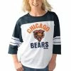 Women's G-III 4Her By Carl Banks White/Navy Chicago Bears First Team Three-Quarter Sleeve Mesh T-Shirt -Fanatics DSCO1136763998 3550