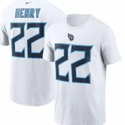 Nike Men's Derrick Henry White Tennessee Titans Name & Number T-Shirt