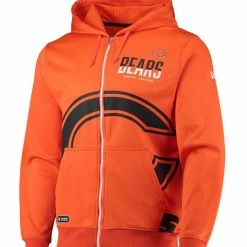 New Era Men's Orange Chicago Bears Drill Combine Authentic Full-Zip Hoodie Jacket -Fanatics DSCO1136765554 2294 ALT2