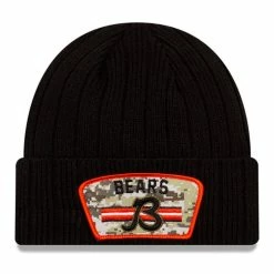 New Era Men's Black Chicago Bears 2021 Salute To Service B Cuffed Knit Hat