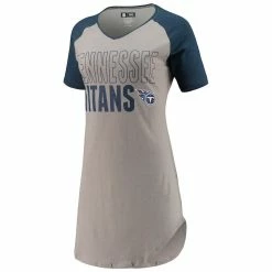 Concepts Sport Women's Gray/Heathered Navy Tennessee Titans Meter Raglan V-Neck Knit Nightshirt -Fanatics DSCO1136767333 1927 ALT2