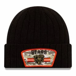 New Era Men's Black Chicago Bears 2021 Salute To Service Cuffed Knit Hat