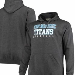 Fanatics Branded Men's Heathered Charcoal Tennessee Titans Big & Tall Practice Pullover Hoodie