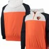 Men's New Era Orange/Navy Chicago Bears Big & Tall League Raglan Quarter-Zip Hoodie -Fanatics DSCO1136767614 2294