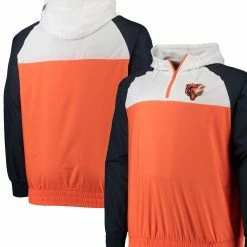 Men's New Era Orange/Navy Chicago Bears Big & Tall League Raglan Quarter-Zip Hoodie 7 Men's New Era Orange/Navy Chicago Bears Big & Tall League Raglan Quarter-Zip Hoodie -Fanatics DSCO1136767614 2294 ALT1
