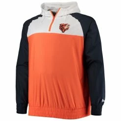 Men's New Era Orange/Navy Chicago Bears Big & Tall League Raglan Quarter-Zip Hoodie 8 Men's New Era Orange/Navy Chicago Bears Big & Tall League Raglan Quarter-Zip Hoodie -Fanatics DSCO1136767614 2294 ALT2
