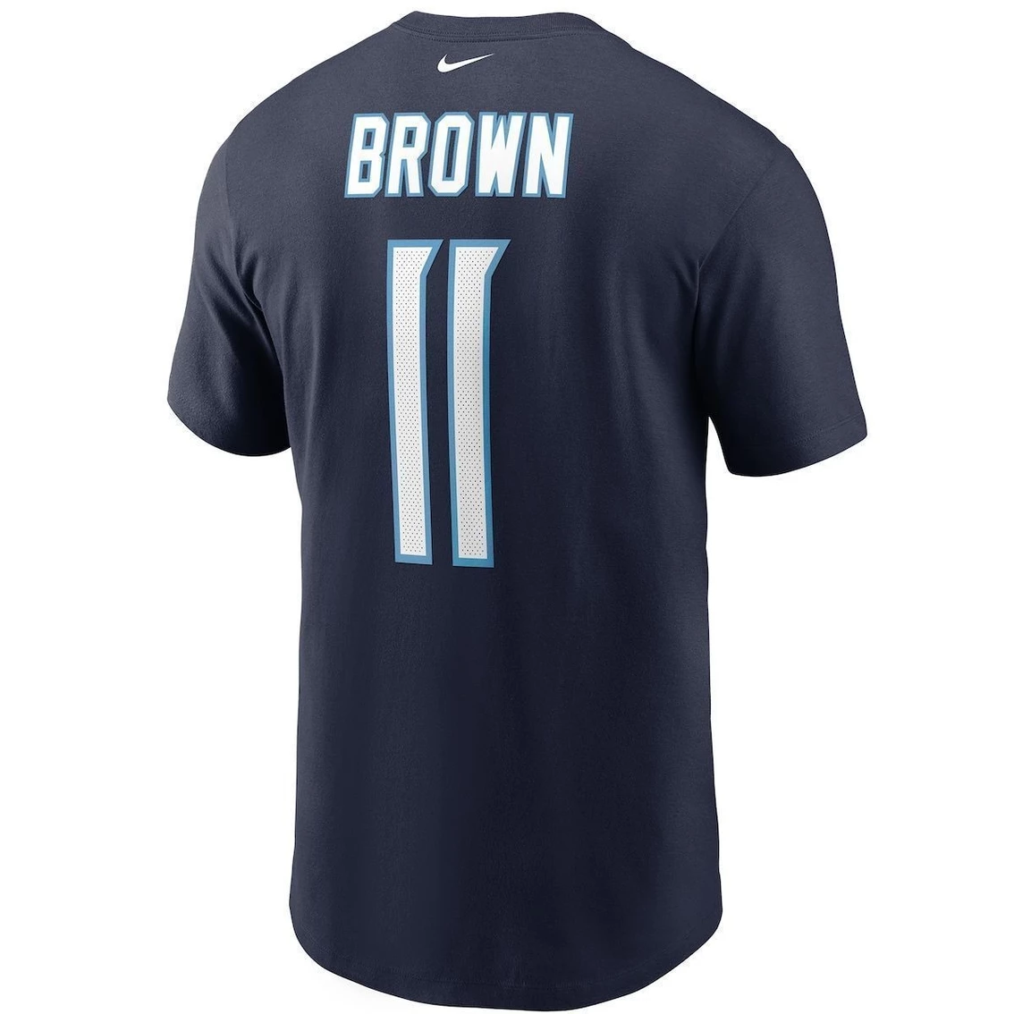 Nike Men's AJ Brown Navy Tennessee Titans Player Name & Number T-Shirt 6 Nike Men's AJ Brown Navy Tennessee Titans Player Name & Number T-Shirt - Image 4
