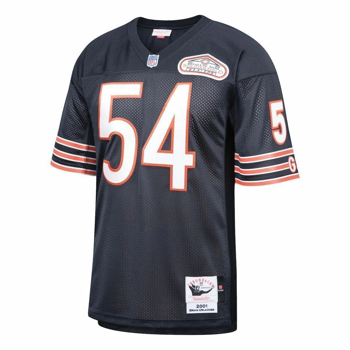 Mitchell & Ness Men's Brian Urlacher Navy Chicago Bears 2001 Authentic Throwback Retired Player Jersey 5 Mitchell & Ness Men's Brian Urlacher Navy Chicago Bears 2001 Authentic Throwback Retired Player Jersey - Image 3