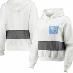 Refried Apparel Women's White Tennessee Titans Sustainable Crop Dolman Pullover Hoodie