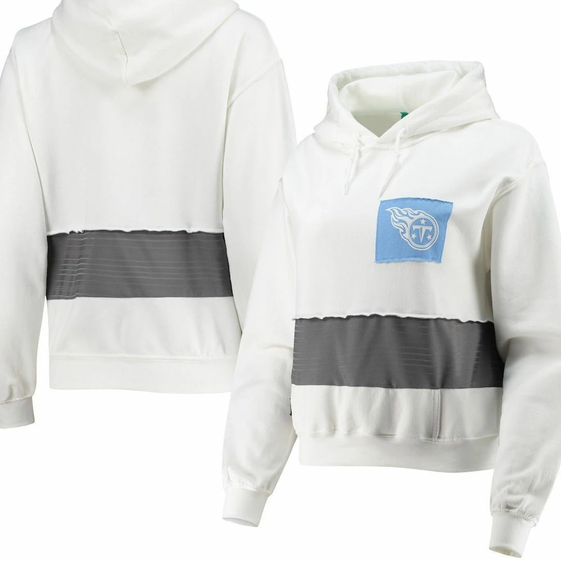 Refried Apparel Women's White Tennessee Titans Sustainable Crop Dolman Pullover Hoodie 3 Refried Apparel Women's White Tennessee Titans Sustainable Crop Dolman Pullover Hoodie