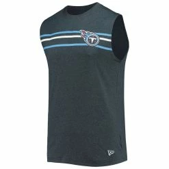 New Era Men's Heathered Navy Tennessee Titans Brushed Sleeveless Tank Top -Fanatics DSCO1136768821 SXT5 ALT2